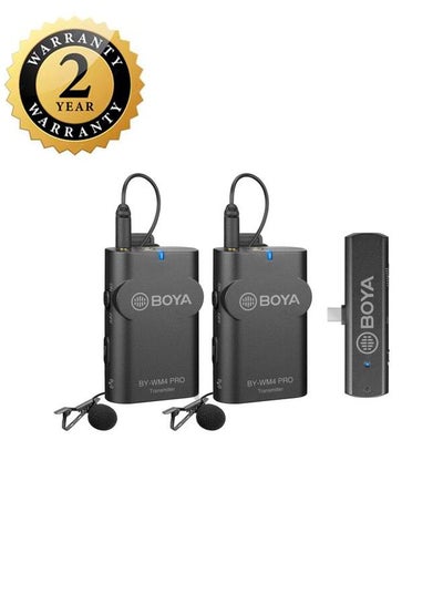 Buy BOYA BY-WM4 PRO-K6 Two-Person Digital Wireless Omni Lavalier Microphone System for USB-C Devices (2.4 GHz) with 2 years warranty - official distributor in Egypt