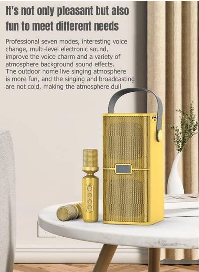 اشتري YS 218 Portable Wireless Bluetooth Karaoke Speaker Stereo Bass Dual Microphone في الامارات