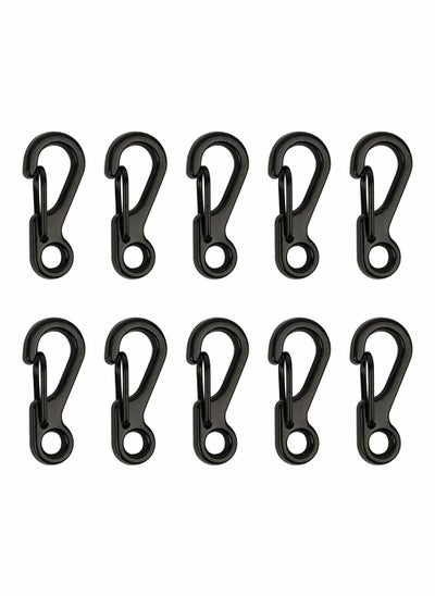 Buy 10 Pieces Mini Alloy Carabiner Clip, Spring Snap Hook Carabiners Clip, Tiny Spring Snap Hook Carabiners for Backpack Keychains Accessories, Camping Bottle Backpack Clasps Keychain (Black) in UAE