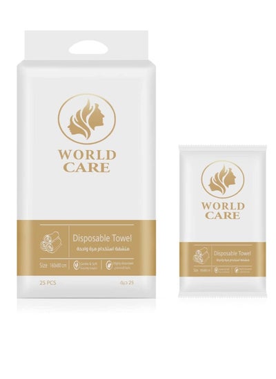 Buy World Care Disposable Towels 160*80 , 25 Pieces in Saudi Arabia