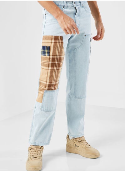 Buy Retro Patchwork Carpenter Pants in UAE