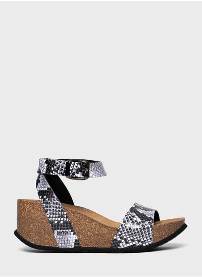 Buy Sol Strappy Mid Heel Wedges in UAE