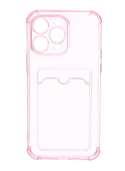 Buy Silicone Back Phone Protection Cover With Silicone Pocket And Safety Edges For Iphone 14 Pro Max 6.7 - Transparent Pink in Egypt