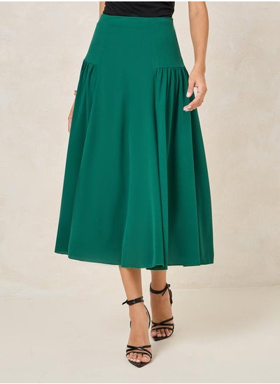 اشتري Wide Waistband Plicated A-Line Midi Skirt في السعودية