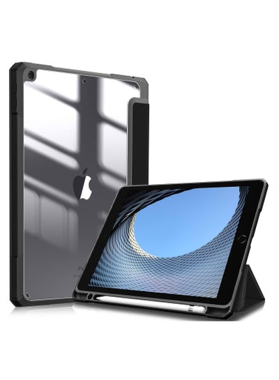 Buy Ecosystem Hybrid Case Compatible with iPad 9th/8th/7th Generation (2021/2020/2019 Model, 10.2/10.5 inch) - Shockproof Cover with Clear Back Shell w/Pencil Holder, Auto Wake/Sleep (Black) in Egypt