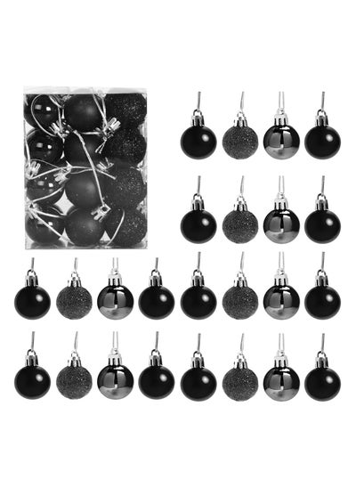 Buy SHATCHI 30mm/12Pcs Christmas Baubles Shatterproof Black, Christmas Tree Decorations Ball Ornaments Balls Xmas Hanging Decorations Holiday Decor - Shiny... in Egypt