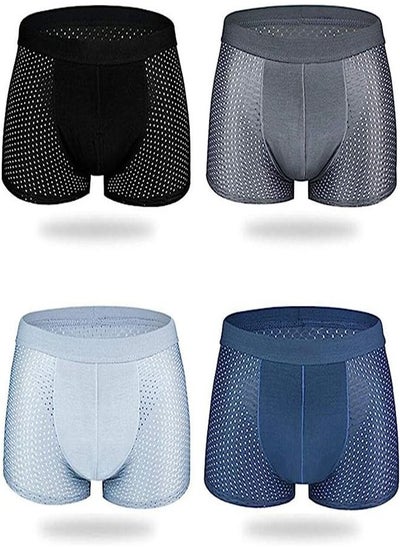 اشتري Goolsky Men's 4 Pack Soft Breathable Boxer Brief Underwear For Men With Box(XL) في الامارات