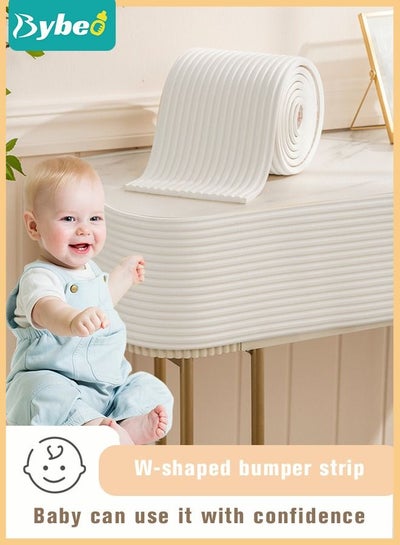 Buy Baby Proofing Edge and Corner Guard Protector Set For Furniture or Tables 4m Edges & 4 Foam Corners White in Saudi Arabia