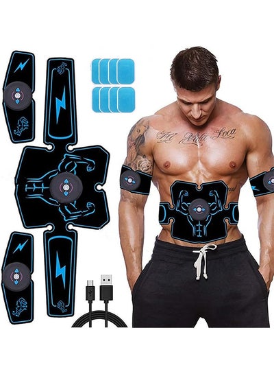 Buy EMS Pads, Muscle Stimulator Machine ABS Stimulator Trainer, Abdominal Toning Belt Muscle Trainer, Portable Fitness Trainer for Abdomen, Arm and Leg, with 6 Modes 10 Levels in Saudi Arabia