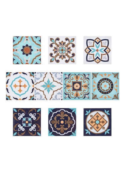 Buy 30 Pcs Mandala Tile Stickers, Waterproof PVC Wall Decor for Bathroom, Kitchen, Self-Adhesive Removable Mexican Backsplash Decals, Suitable for Flooring, Tiles, Stairs, Room Decoration in UAE