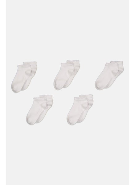 اشتري Toddlers Girl 5 Pair Solid Socks, White في الامارات