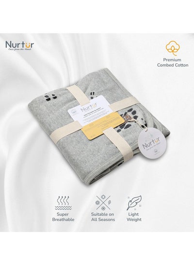 Buy Soft Baby Blankets For Boys And Girls 100% Combed Cotton Lightweight Fleece in Saudi Arabia