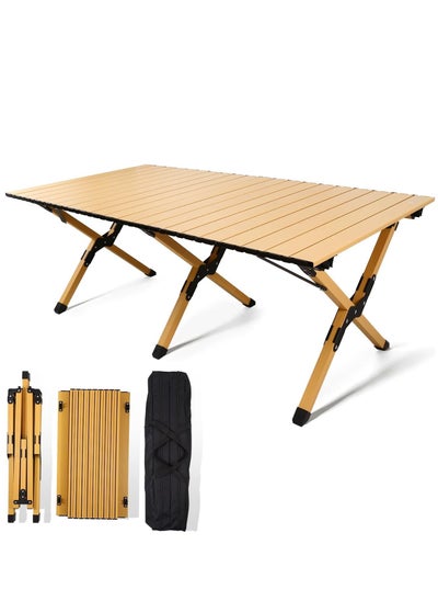 اشتري Folding Camping Table Lightweight Roll-Up Camping Table Portable Picnic Table with Carry Bag for Outdoor Beach Backyards BBQ and Party في السعودية