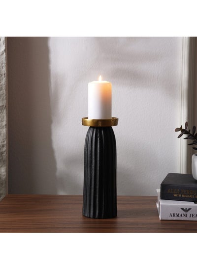 Buy Cabot Metal Pillar Candle Holder 25x9cm - Gold in UAE