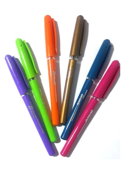 اشتري Bravo High Quality Fancy Ball Point Pens Extra Smooth Writing Pack Of 6 Pieces For Office And School - Multi Color في مصر