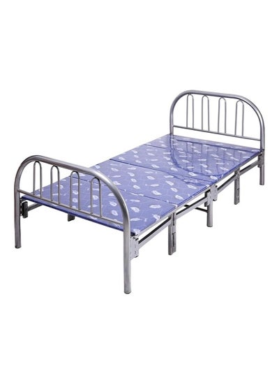 Buy INFINI HOMES Steel Folding Metal Bed without Mattress (Single, Blue, 190 X 90 X 70 CM) in UAE