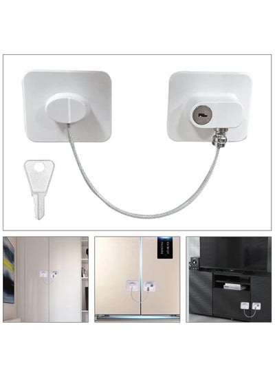 Buy Child Safety Lock Window Door Cable Lock With Adhesive Kids Baby Security Lock( color : White) in Egypt