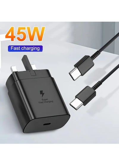 Buy 45W Type-C Charger with 3.3ft 5A Type-C Cable | Compatible with Samsung Galaxy Ultra, S23+/S23/S22 Ultra/S22/S21 Ultra/S20/Note 20/Note 10 Plus, Tab S8 Ultra/S8+/S8/S7 in UAE