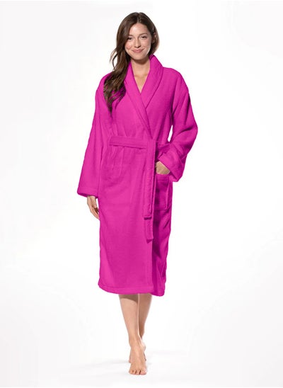 Buy Egyptian Cotton Bathrobe, Multi Size, with Side Pockets and Drawstring in Saudi Arabia