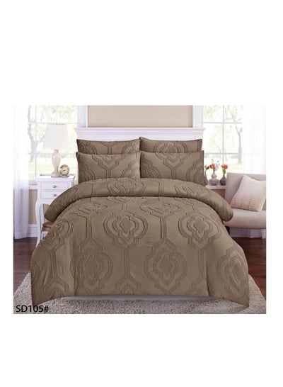 Buy Comforter set Bedding Set Luxury Cotton with fixed duvet and  Pillow Cover Bed Linen Sheet bedsheet in UAE