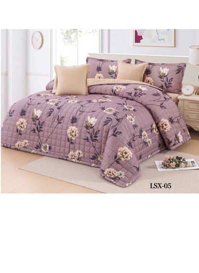 Buy Single comforter set, 6-piece polyester comforter, size 240x220 cm LSX-05 in Saudi Arabia