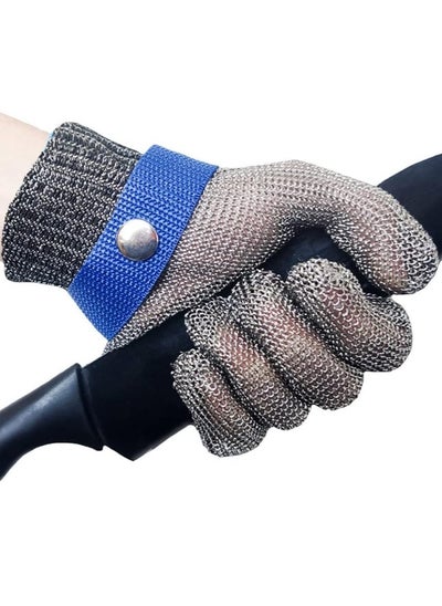 Buy A9 Cut Resistant Gloves-Stainless Steel Wire Metal Mesh Butcher Safety Work Gloves for Meat Cutting, and fishing Size XL in UAE