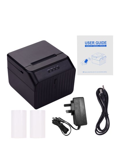 Buy Desktop 58mm Thermal Receipt Printer, Wired Barcode Printer, USB Connection, with 2 Rolls Paper, Inside Support ESC/POS Command, Compatible with Windows Android IOS, for Supermarket Store Restaurant in Saudi Arabia