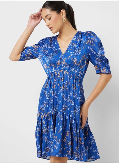 Buy Printed Puff Sleeve Dress in UAE