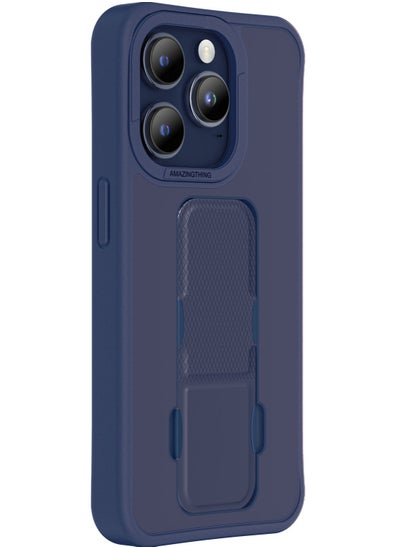 اشتري Matte Pro Mag for iPhone 15 PRO Grip/Holder/Stand/Case Cover with MagSafe - Blue في الامارات