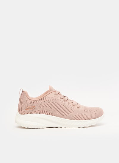 Buy SKECHERS BOBS SQUAD CHAOS LACE UP SNEAKERS FOR WOMEN IN BLUSH SATIN in Egypt