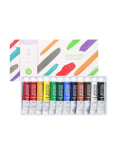 Buy M&G Chenguang Set of 12 pcs Gouache paints 12 ml - No:APL976G3 in Egypt