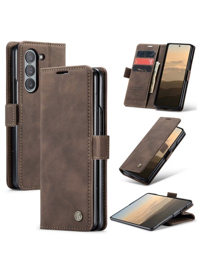 Buy CaseMe Samsung Galaxy Z Fold 6 5G Wallet Case Book Folding Flip Folio Case with Magnetic Kickstand Card Slots Protective Cover - Coffee in Egypt