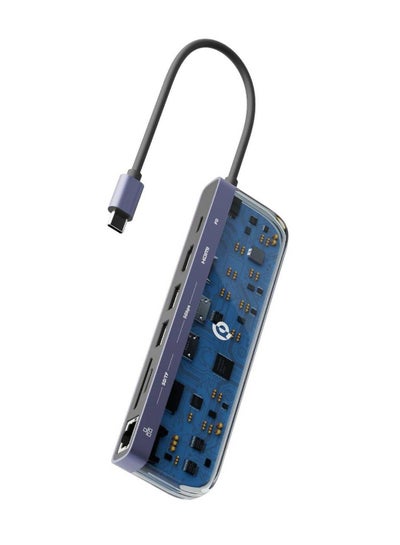 اشتري موزع متعدد USB-C عالمي 7 في 1 بتصميم شفاف ، فتحة Micro SD / TF ، 4K HDMI ، شحن سريع 100 واط PD ، 1000 ميجابت في الثانية RJ45 ، إيثرنت ، 2 منفذ USB 3.0 في الامارات