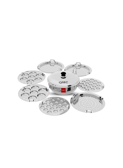 Buy Stainless Steel Induction Base Idli Maker Steamer And Idli Cooker With 7 Plates 2 Mini Idli 2 idli 2 Dhokla 1 Momo in UAE