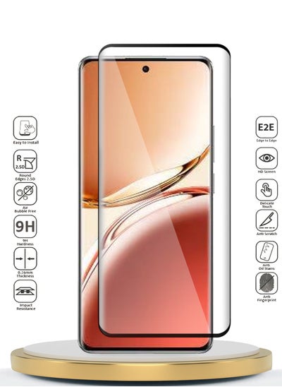 Buy Premium E2E Full Glue Full Cover Tempered Glass Screen Protector For Oppo A3 Pro 5G 2024 Clear/Black in UAE