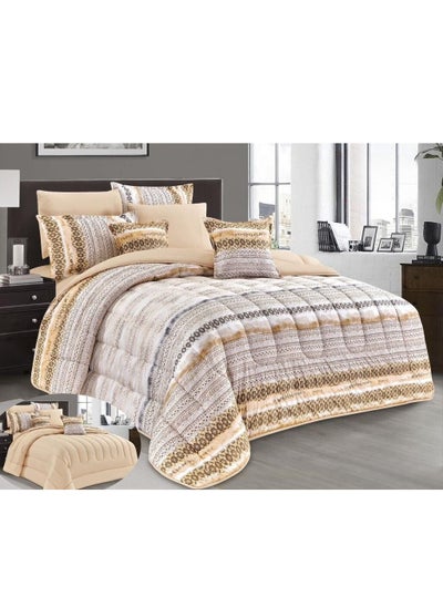 Buy 8-Piece Comforter Set Two-Sided Microfiber Double King Size 240x260 in Saudi Arabia