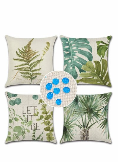 اشتري Plants Throw Pillow Covers, Green Leaf Pattern Waterproof Cushion, Perfect to Outdoor Patio Garden Living Room Sofa Farmhouse Decor (18x18 Inches) في السعودية