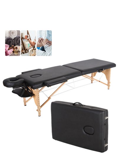 اشتري Massage Table Massage Bed Portable 2 Section Foldable Bed Facial Care Spa Lash Bed في السعودية