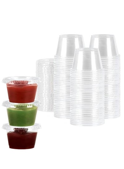 300 Sets - 1.5 oz. Jello Shot Cups Condiment Containers with Lids, Sauce  Cups, Portion Cups, Dressing Container