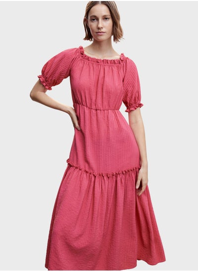 Buy Puff Sleeve Tiered Dress in Saudi Arabia