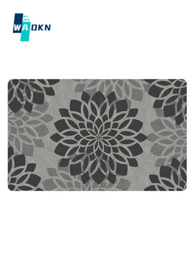 Buy Diatom Mud Bathroom Carpet, Blooming Pattern Bathroom Mat, Non-slip Quick-drying Household Carpet 40x60cm (Grey) in UAE