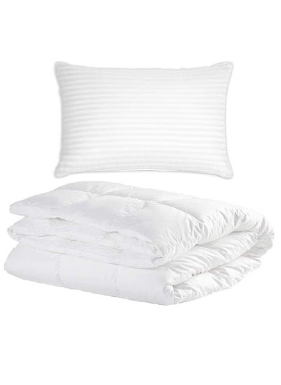 اشتري Duvet Fillers Microfiber White 160x220cm With 1 Piece Pillow في الامارات