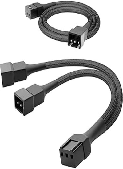 اشتري KabelDirekt 830 0.15m 60cm 3-pin fan extension cable + 15cm to 2 x Y-cable black في مصر