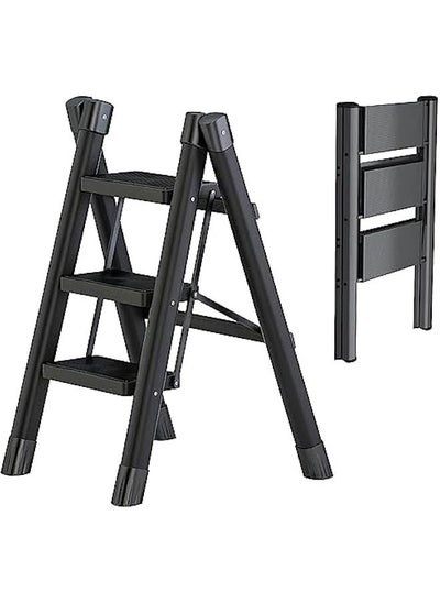 Buy tep Ladder 3 Steps Full Steel Folding Step Stool Sturdy Small Step Stool for Adults Closet Step Stool Ladder with Anti-Slip Wide Pedals Multi-use Kitchen Ladder for Home Bearing capacity 150kg in Saudi Arabia