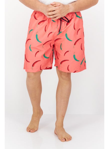 Buy Men Allover Print Board Short, Coral Combo in UAE