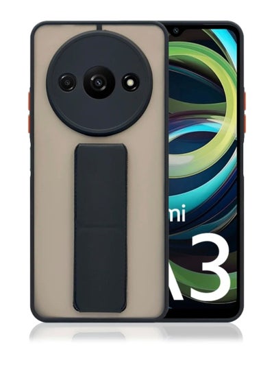 Buy Case Cover For Xiaomi Redmi A3 - With Raised Edges To Protect The Camera - With Magnetic Hand Grip 3 in 1 Black in Saudi Arabia