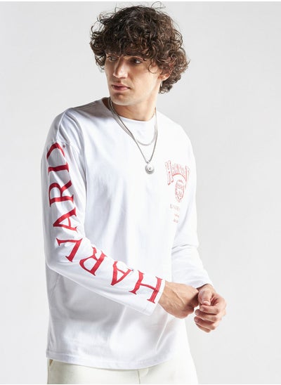 Buy Text Print Crew Neck T-Shirt in UAE