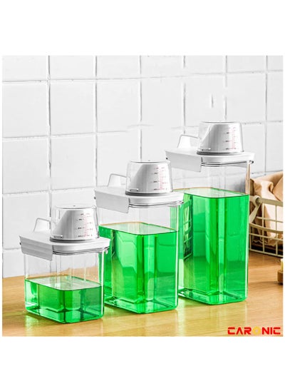 Buy Storage bottles Laundry Detergent Dispenser 3 Pack Laundry Soap Set For Laundry Room Organization in UAE