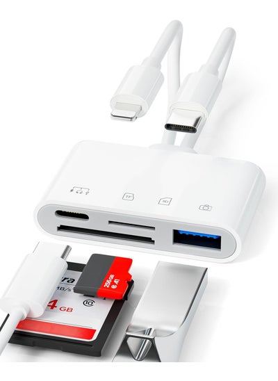 اشتري 4-in-1 Type-C OTG Card Reader for Android Huawei Two-line 4 in 1 [read TF/SD USB Type-C multi-function]] Two-line 4 in 1 [read TF/SD USB Type-C multi-function]] في السعودية