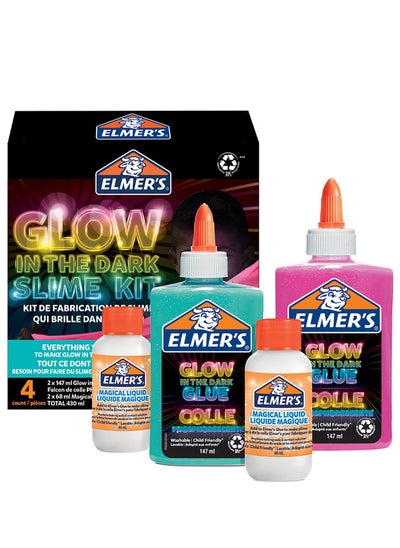 Buy 4-Piece Glow In The Dark Slime Kit Multicolour in UAE